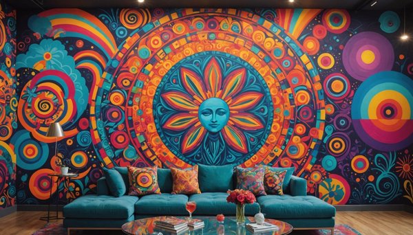 Drap psychédélique : aux frontières de l'art mural vibrant